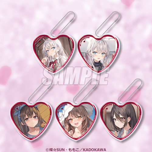 心形壓克力吊飾 艾莉 突襲／艾莉 探病／有希 睡衣ver.／瑪夏 泳衣ver.／綾乃 激辛拉麵