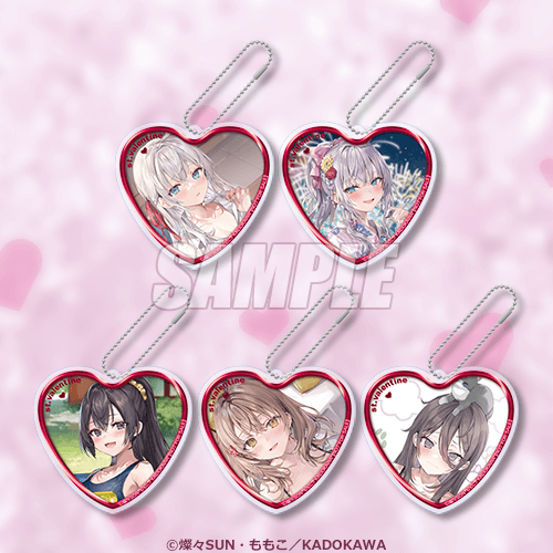 心形壓克力吊飾 艾莉 催眠術／艾莉 浴衣ver.／有希 史庫水ver.／瑪夏 溫暖柔和／綾乃 被貓咪包圍