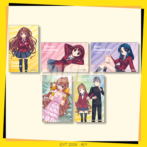 迷你角色小卡 前半(全5種)：大河A／実乃梨A／亞美／大河B／大河＆竜兒A